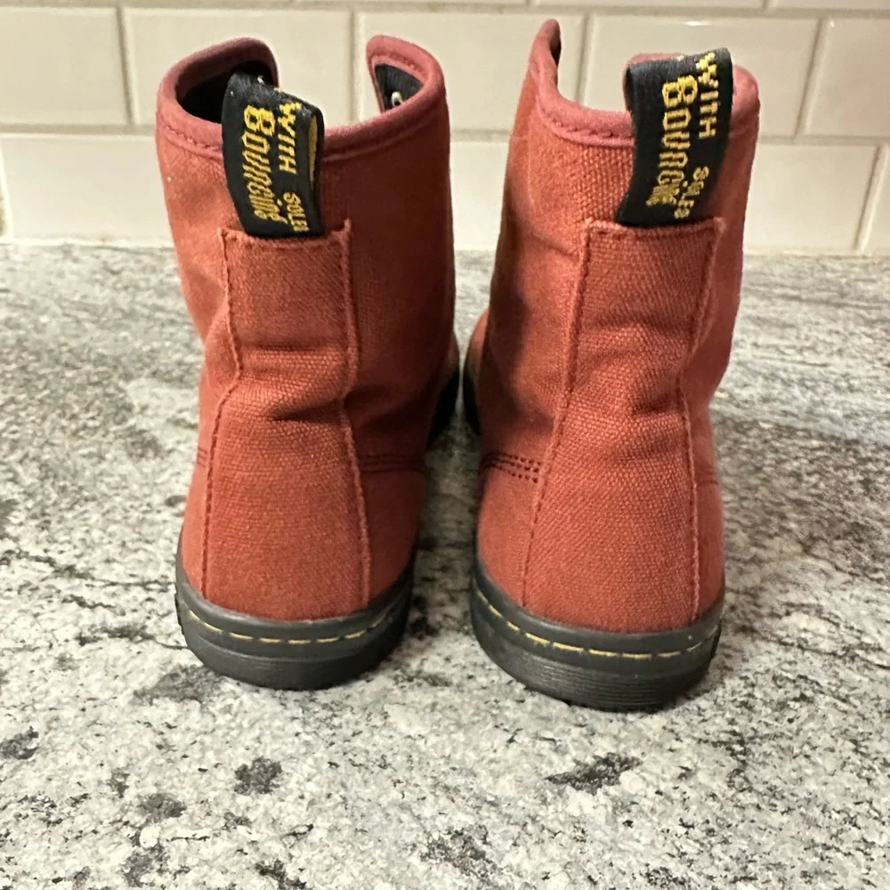 DOC MARTINS 7 Shoreditch Burgandy woman canvas boot casual minimalist casual - Picture 6 of 10